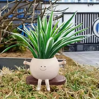 1/2 шт., балкон, сад, патио, креативный шейкер, смайлик, растение, суккулент, подвесная корзина, подвесные украшения из смолы