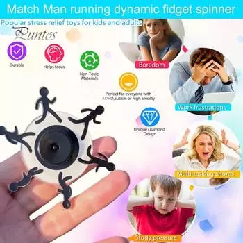 1/2 шт. Бегущий человечек-спиннер игрушка снятие стресса тревога визуальная иллюзия бегущий человек вращающаяся игрушка дети подростки взрослые палец гироскоп 1pc