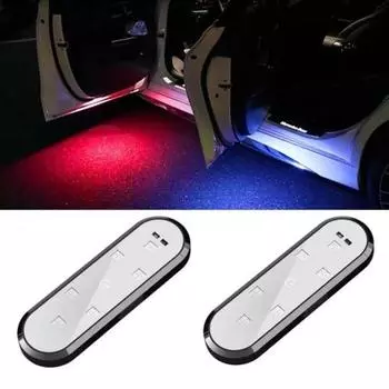 1/2 шт. Беспроводные автомобильные дверные предупреждающие огни 7 цветов инфракрасный датчик супер яркий магнитный 1pc