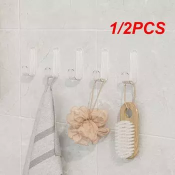 1/2 шт., бесследный крючок, многоцелевой, износостойкий, прозрачный, для домашнего хранения, крючок для ключей, одежды, прочный, для ванной, кухни, акрил