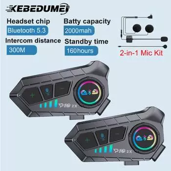 1/2 шт. Bluetooth мотоциклетный шлем гарнитура интерком водонепроницаемый шумоподавление 2 мотоциклиста общение музыка обмен Интерфон