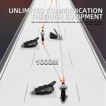1/2 шт. Bluetooth мотоциклетный шлем гарнитура для внутренней связи для 2 мотоциклистов 1000M Intercomunicador Moto Interphone беспроводной вызов громкой связи