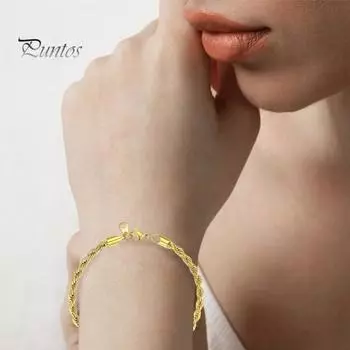 1/2 шт. браслет двухслойная витая запутанная цепочка однотонный полированный сплав простой стиль запястье ювелирные изделия для взрослых вечеринок клубный браслет золотистый