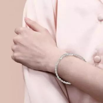 1/2 шт. браслет двухслойная витая запутанная цепочка однотонный полированный сплав простой стиль запястье ювелирные изделия для взрослых вечеринок клубный браслет