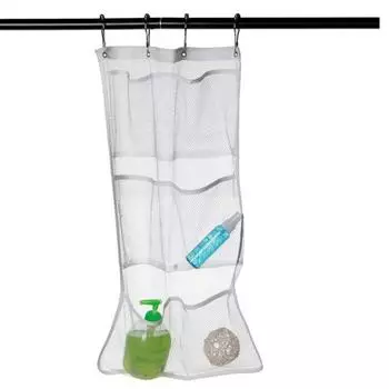 1/2 шт. быстросохнущая сетчатая душевая кабина с 6 карманами, подвесной органайзер для хранения в ванной комнате для шампуня, мыла 1pc