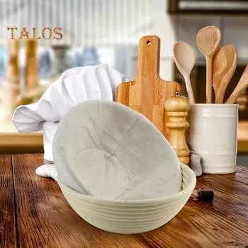 1/2 шт., чехол из ферментированной льняной ткани для круглой ротанговой корзины для расстойки хлеба, подкладка из льняной ткани Banneton, подкладка для хлебной корзины, многоразовая принадлежность для выпечки 1pc