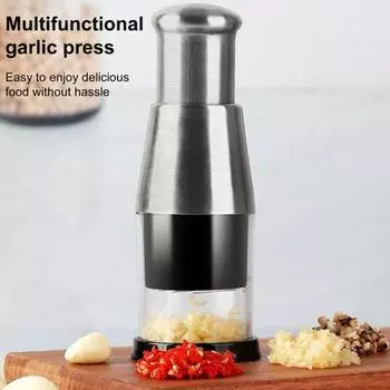 1/2 шт. Чеснокодавка из нержавеющей стали, ручной измельчитель продуктов, легко моется, измельчитель лука, противоскользящая ручка, измельчитель орехов, овощерезка 1pc