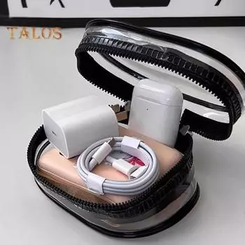 1/2 шт. дата-кабель зарядное устройство чехол органайзер для наушников легкий дизайн легкий доступ прозрачный портативный ящик для хранения белый