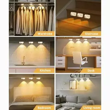 1/2 шт. датчик движения свет для помещений DC5V USB перезаряжаемый светильник для шкафа датчик движения для спальни гостиной гардероба 1 Pcs белый