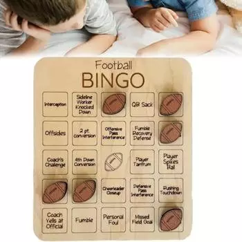 1/2 шт. деревянная игра в футбол и бинго, спортивная тема с мячом, шахматная игра, многопользовательская интерактивная игра для взрослых, семейная вечеринка, настольная игра M 1pc
