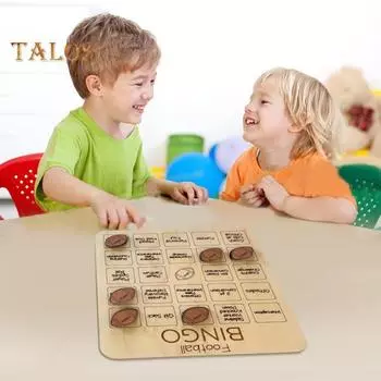 1/2 шт. деревянная игра в футбол и бинго, спортивная тема с мячом, шахматная игра, многопользовательская интерактивная игра для взрослых, семейная вечеринка, настольная игра M 1pc