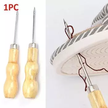 1/2 шт., деревянная ручка для ремонта обуви, шило для кожаной обуви, инструмент для шитья сапожника, DIY ремесленный ремонт, ручной стежок, прямой изогнутый крючок