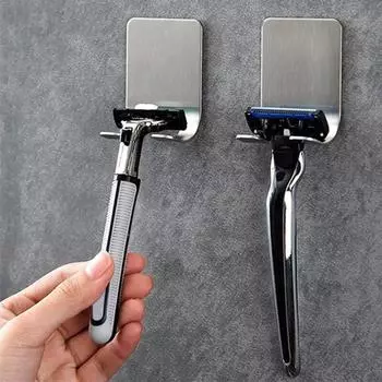 1/2 шт. держатель для бритвы из нержавеющей стали, держатель лезвия для бритвы, бесплатный крючок для хранения бритвы, аксессуары для ванной комнаты, органайзер 1Pc серебряный