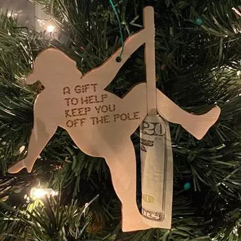 1/2 шт., держатель для денег, держатель для денег, деревянный зажим для денег, украшение для рождественской елки, подвесное украшение A