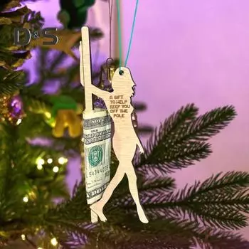 1/2 шт., держатель для денег, держатель для денег, деревянный зажим для денег, украшение для рождественской елки, подвесное украшение B