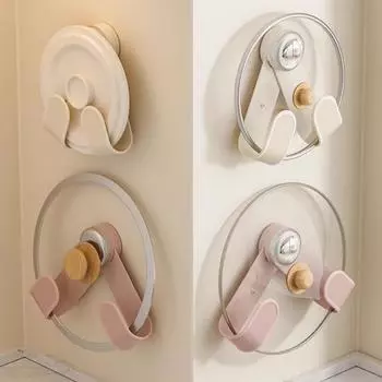 1/2 шт. держатель для крышки кастрюли на присоске, кухонная стойка для хранения, вращающаяся конструкция, простая установка, универсальный настенный органайзер для крышки кастрюли