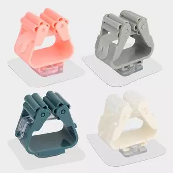 1/2 шт. держатель для метлы, настенный органайзер для швабры, держатель для щеток, вешалка для метлы, стеллаж для хранения, кухонная вешалка, зажим, бесшовный крючок для швабры 1PCS серый