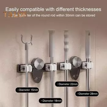 1/2 шт. держатель для метлы, вешалка для швабры, прочная несущая конструкция с присоской, простая в установке, органайзер для кухонной метлы A