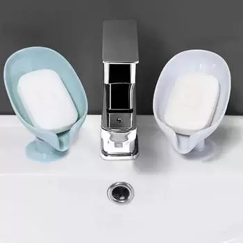 1/2 шт. Держатель для мыла в форме листа, мыльница на присоске, сушилка для душа, контейнер для губки, аксессуары для кухни и ванной комнаты