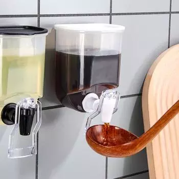 1/2 шт. Диспенсер для бутылок с маслом для кухни, настенный прозрачный пластиковый контейнер для приправ с 1pc чёрный