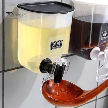 1/2 шт. Диспенсер для бутылок с маслом для кухни, настенный прозрачный пластиковый контейнер для приправ с широким горлом 1pc белый