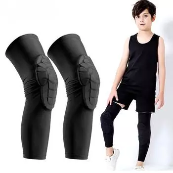 1/2 шт. для детей/молодежи 3-12 лет, спортивные сотовые компрессионные наколенники, защитные приспособления для баскетбола, бейсбола, езды на велосипеде YS