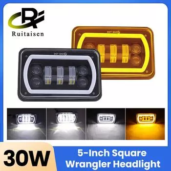 1/2 шт. DOT черная мотоциклетная лампа DRL 4X6 светодиодная фара для Honda XR250 XR400 XR650 Suzuki DRZ аксессуары прямоугольный свет 1 piece