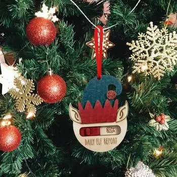 1/2 шт. ежедневный отчет эльфа рождественский безделушка непослушный или милый деревянный рождественский елочный подвесной декор эльф подарок на память для детей 2pcs