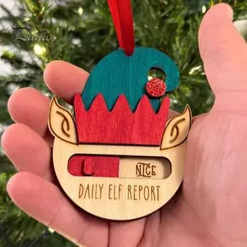 1/2 шт. ежедневный отчет эльфа рождественский безделушка непослушный или милый деревянный рождественский елочный подвесной декор эльф подарок на память для детей 2pcs