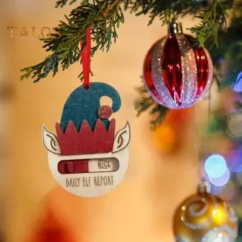 1/2 шт. ежедневный отчет эльфа рождественский безделушка непослушный или милый деревянный рождественский елочный подвесной декор эльф подарок на память для детей 2pcs