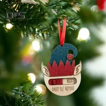 1/2 шт. ежедневный отчет эльфа рождественский безделушка непослушный или милый деревянный рождественский елочный подвесной декор эльф подарок на память для детей 2pcs