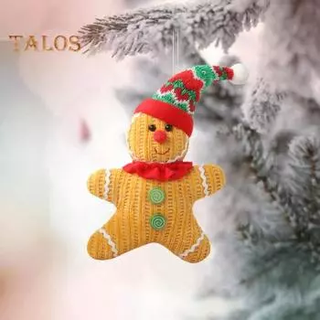 1/2 шт. Фигурка пряничного человечка, рождественская плюшевая кукла в шляпе, пряничное подвесное украшение для рождественской елки, каминное украшение A