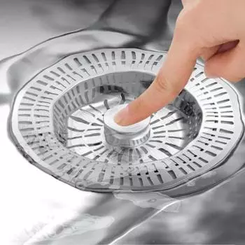 1/2 шт. Фильтр для слива кухонной раковины, пресс-фиксатор, антизасоряющий, быстрый слив, универсальный, из нержавеющей стали, фильтр для слива раковины, крышка корзины 1pc