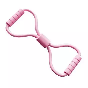 1/2 шт. фитнес-лента с противоскользящей ручкой в форме восьмерки для мужчин и женщин, растяжка для силовых тренировок, эластичный ремешок, натяжной канат розовый