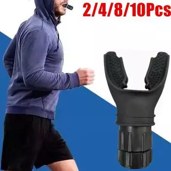 1/2 шт. фитнес-тренажер для тренировки легких, силиконовый дыхательный мундштук, респиратор, бытовой медицинский уход, упражнения для тренировок 2Pcs White