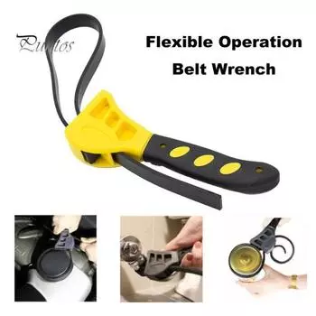 1/2 шт. гаечный ключ с ремешком, ключ для масляного фильтра, резиновый ремешок, регулируемый гаечный ключ для сантехники, крана для раковины, инструмент для труднодоступных мест 6inch жёлтый