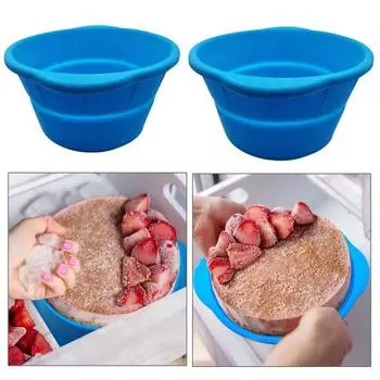 1/2 шт., гибкая очень большая силиконовая форма для кубиков льда, складная круглая форма для ледяного кирпича для домашнего бара, вечеринки L 1pc синий