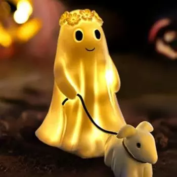 1/2 шт Хэллоуин Призрак гуляющая собака статуя светящаяся смоляная фигурка мальчика-девочки призрак щенок girl