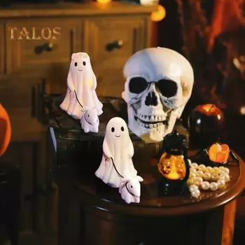 1/2 шт. Хэллоуин Призрак гуляющая собака статуя светящаяся смоляная фигурка мальчика девочки призрак щенок ручная работа настольный декор для внутреннего и наружного украшения girl