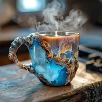 1/2 шт. хрустальная минеральная кофейная кружка роскошная цветная хрустальная полупрозрачная кофейная чашка для домашнего офиса и рождественского подарка 201-300ml