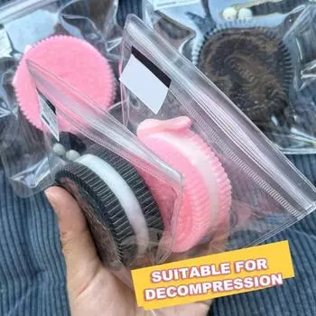 1/2 шт., игрушка для сдавливания шоколадного печенья, медленный отскок, TPR, снятие стресса, портативная, для детей, подростков, взрослых, сдавливание печенья, сенсорная игрушка-фиджет 1pc чёрный