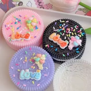 1/2 шт., игрушка для снятия стресса в виде печенья-сэндвича, сенсорная игрушка для снятия стресса, для детей, подростков и взрослых, мягкая игрушка-симулятор TPR для еды 1pc розовый