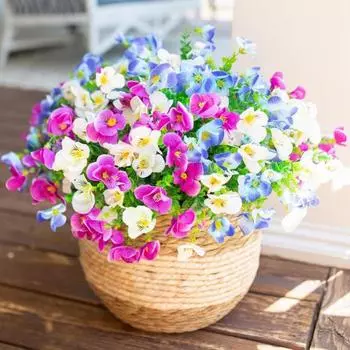 1/2 шт. Имитированные цветы Реалистичный вид Шелковые цветы Пластиковые уличные искусственные эвкалиптовые растения Домашний декор 1pc красный