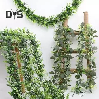 1/2 шт. искусственная гирлянда из эвкалипта, растения, зелень, лозы для декора свадебного фона. Реалистичные листья из прочного пластика длиной 178 см. Винтажный деревенский 1pc