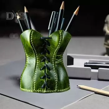 1/2 шт., искусственная кожа, держатель для карандашей, корсетный вид, ручки, кисти, гаджеты, держатель для ручек, декоративный держатель для канцелярских принадлежностей 1pc