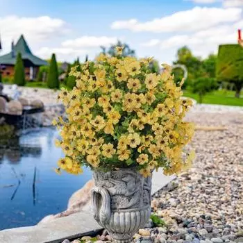 1/2 шт искусственный фиолетовый цветок с колышком устойчивый к ультрафиолетовому излучению искусственный пластиковый цветок шип для внутреннего и наружного сада крыльца патио свадебное украшение для вечеринки 1pc C