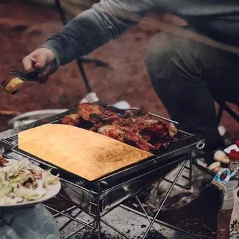 1/2 шт. изоляционный мешок для барбекю, многоразовый коврик для мяса с застежкой-молнией, водонепроницаемое, устойчивое к высоким температурам длинное одеяло для барбекю, для гриля на открытом воздухе 1pc