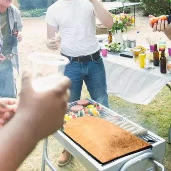 1/2 шт. изоляционный мешок для барбекю, многоразовый коврик для мяса с застежкой-молнией, водонепроницаемое, устойчивое к высоким температурам длинное одеяло для барбекю, для гриля на открытом воздухе 1pc