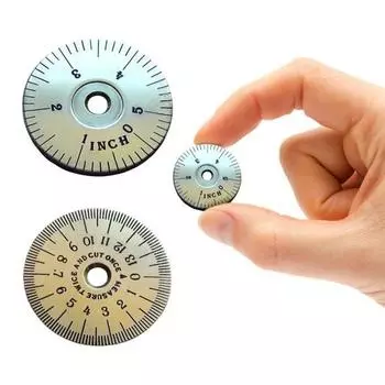 1/2 шт. карманная измерительная линейка для монет, сверхпрочная имперская метрическая шкала, измерительный диск, портативный дорожный точный металлический измерительный инструмент 1pc