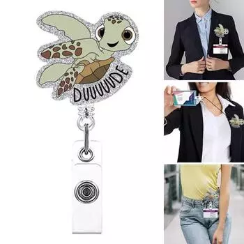1/2 шт., катушка для педиатрического значка, держатель для удостоверения личности, выдвижной держатель для значка медсестры, зажим для удостоверения личности студента-медсестры, забавная катушка для значка в виде черепахи 1pc